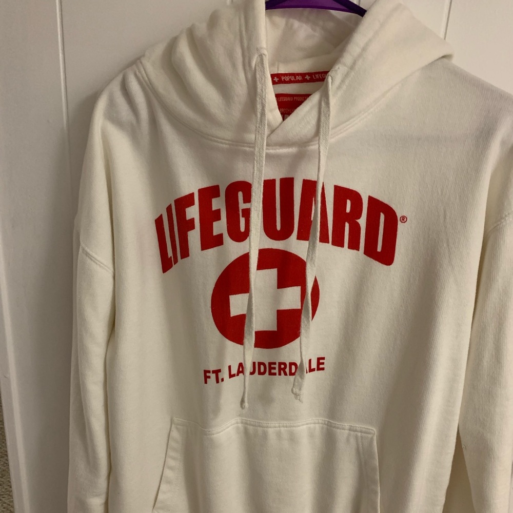 White life guard hoodie